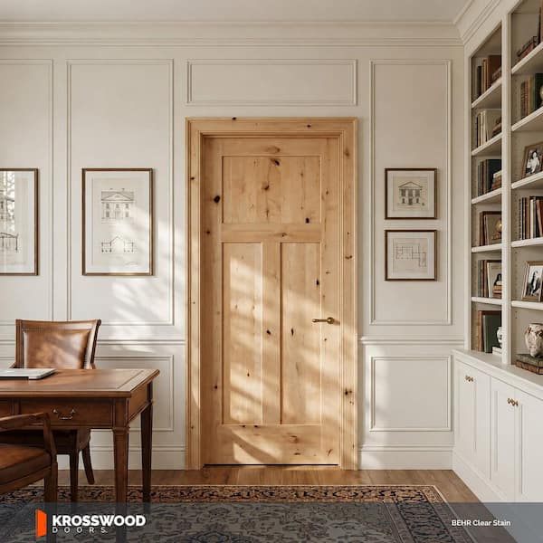 Krosswood Doors 36 in. x 80 in. Krosswood Craftsman 3-Panel Shaker