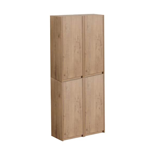 Modern 24 in. W x 9.8 in. D x 59 in. H Bathroom Storage Wall Cabinet in Imitative Oak