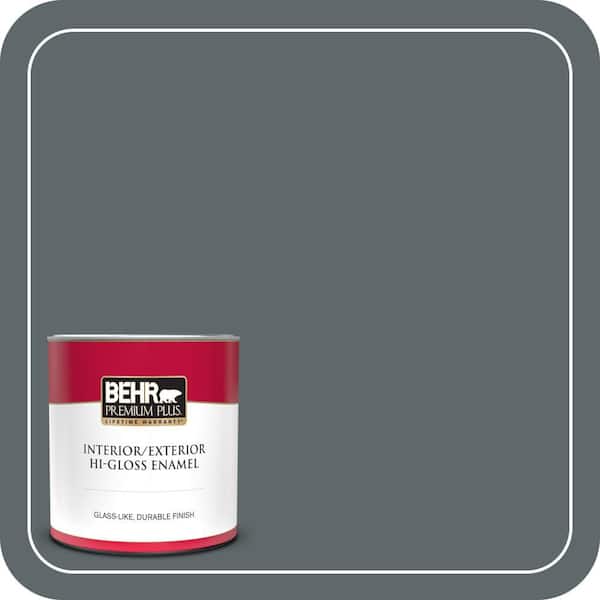 BEHR PREMIUM PLUS 1 qt. #730F-6 Amphibian Hi-Gloss Enamel Interior/Exterior Paint & Primer