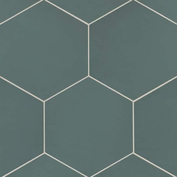 Makoto Hexagon 10 in. x 10 in. Matte Arashi Blue Porcelain Floor and Wall Tile (10.76 sq. ft./Case)