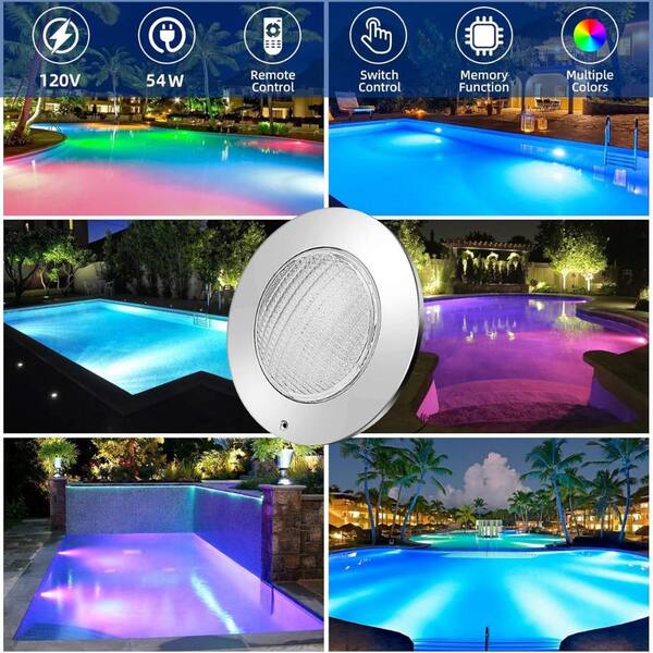 Pool Lights For Inground Pool LED Pool Lights 10 Inches RGB 12 V