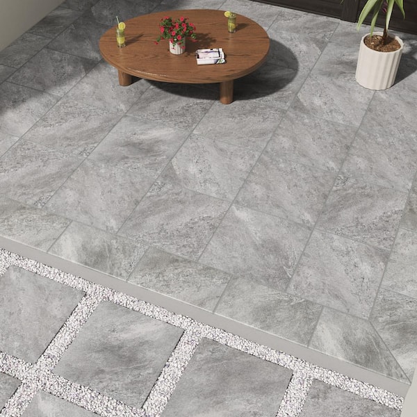 MSI Quarzo Gray 2 cm. x 24 in. x 24 in. Porcelain Paver Stone Look Paver Tile (8 sq. ft. / case)