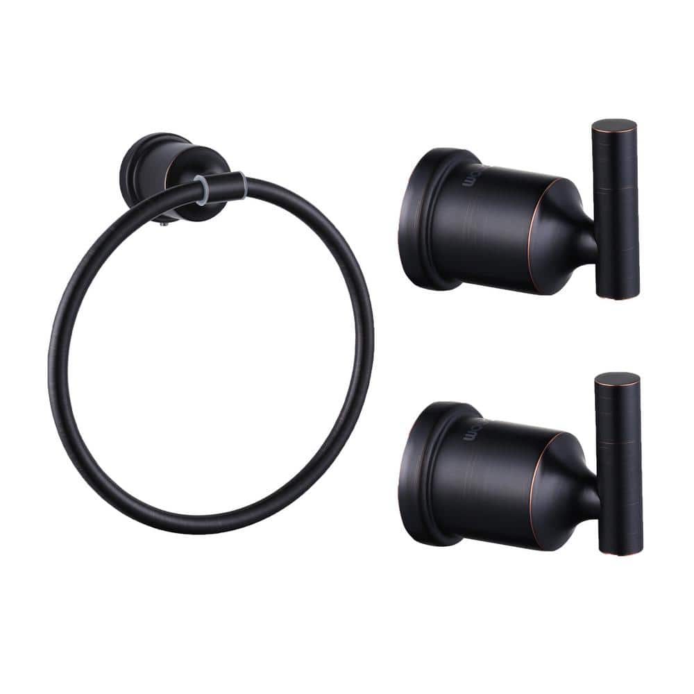 Oil Rubbed Bronze 3-Piece Metal Bathroom Hardware Set
