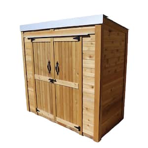 6 ft. W x 3 ft. D Cedar Wood GardenSaver Shed with Double Doors and Metal Roof (18 sq. ft.)