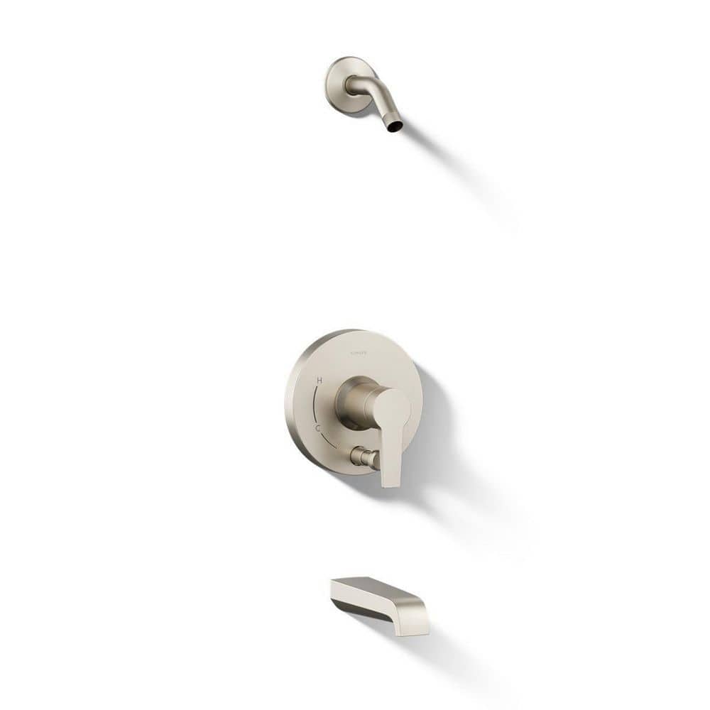 Pitch 1-Handle Wall Mount Tub/Shower Trim Kit in Vibrant Brushed Nickel (Valve Not Included) price history on PriceWatchPro