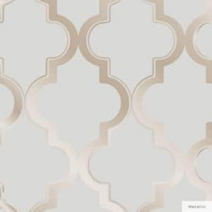 Metallic Bronze Gray Marrakesh Vinyl Peel and Stick Wallpaper Roll (Covers 28 sq. ft.)