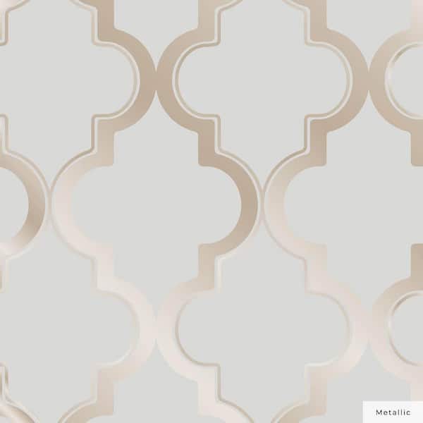 Tempaper Metallic Bronze Gray Marrakesh Vinyl Peel and Stick Wallpaper Roll (Covers 28 sq. ft.)