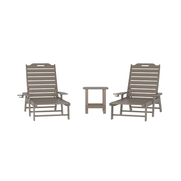 Brown 3-Piece Plastic Patio Conversation Set