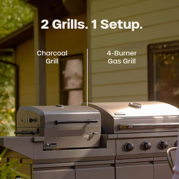 TYTUS Modular Duo with 4-Burner Gas Grill and Charcoal Grill