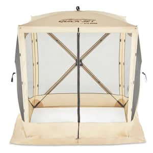 Quick-Set Traveler Portable Tan Camping Outdoor Gazebo Canopy Shelter