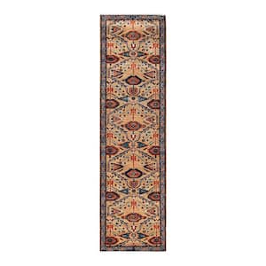 Serapi One-of-a-Kind Traditional Yellow 2 ft. x 8 ft. Runner Hand Knotted Tribal Area Rug