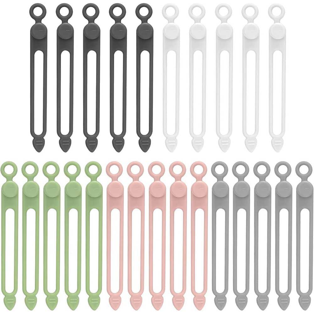 12pcs Silicone Cable Ties, Reusable Organiser Clips, Reusable Flexible Organiser, Tidy Clips For Phone Charger, Earphone, USB Cable Tidy, Space Saving Storage - View #8