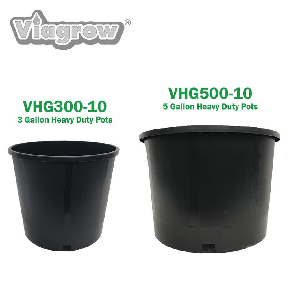 Black Plastic 3 Gallon Nursery Pots, Set of 20