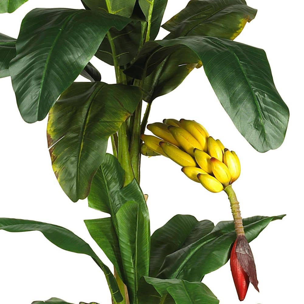 6ft Green Silk and Plastic Triple Stalk Banana Tree