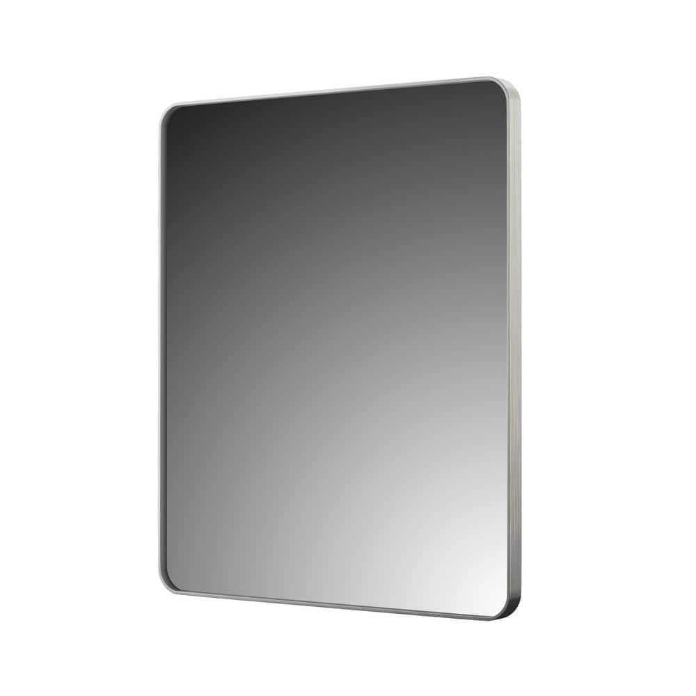 24 in. W x 30 in. H Rectangular Aluminum Framed Wall Mount Modern Decor Bathroom Vanity Mirror