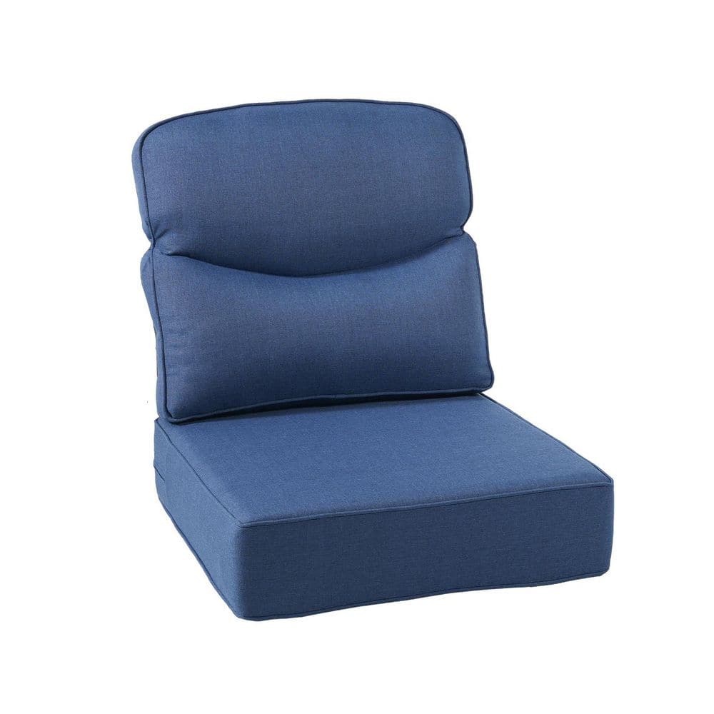 24 in. x 24 in. x 6 in. 2-Piece Olefin Deep Thick Outdoor Lounge Chair Sofa Replacement Seat & Back Cushion Set in Blue price history on PriceWatchPro