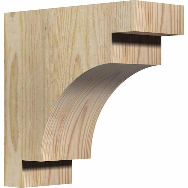 Ekena Millwork 4 in. x 10 in. x 10 in. Douglas Fir Mediterranean Rough Sawn Corbel