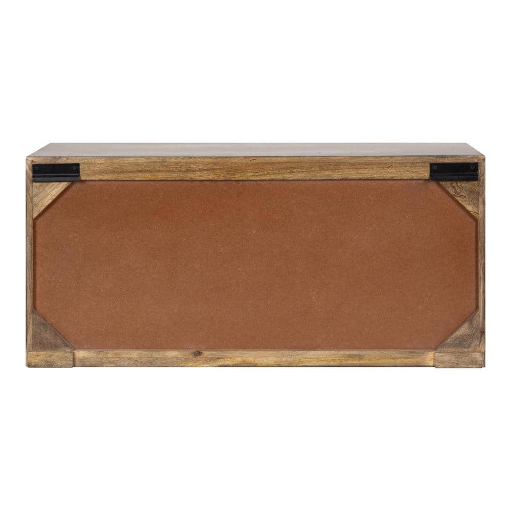 Rustic Brown Mango Wood 2-Door Wall Cabinet