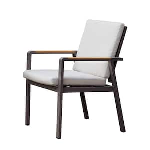 Gray Fabric Arm Chair with Aluminum Frame