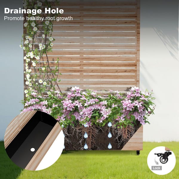 TUYOHW 47 in. x 16 in. x 71 in. Brown Arched Metal Raised Garden