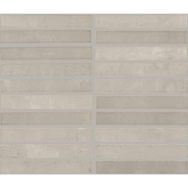 Miramo Sand 2-1/2 in. x 3 in. Glossy Ceramic Straight Joint Mosaic Tile Sample
