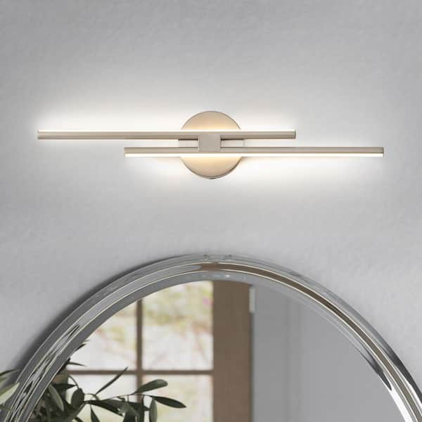 Satin Nickel buy Wall Mounted Bar Light, 2 Lights