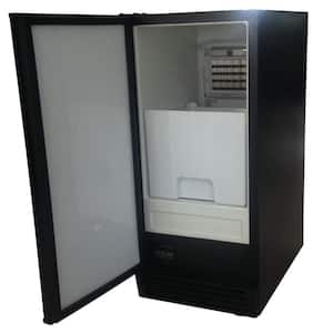 50 lbs. Self-Contained Black Steel Ice Machine, Energy Star Rated, Built-in or Freestanding without drain pump
