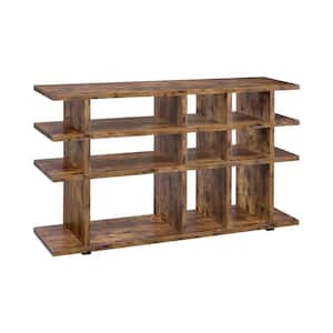 36.75in Antique Nutmeg Wood 3-Shelf Bookcase