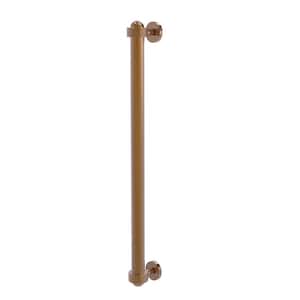 18 in. Center-to-Center Refrigerator Pull with Groovy Aents in Brushed Bronze