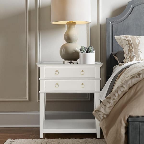 Kepner 2 Drawer Nightstand Color White High Gloss