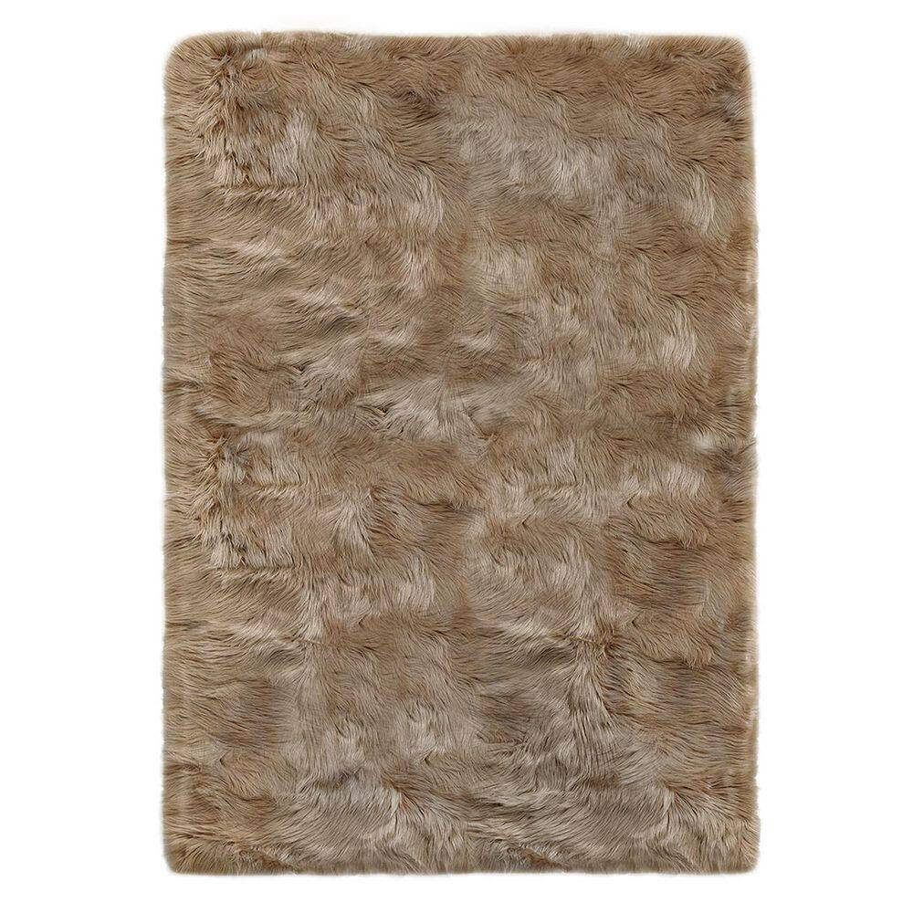 6 ft. x 9 ft. Light Brown Faux Fur Rug Fluffy Fuzzy Furry Soft Area Rug price history on PriceWatchPro