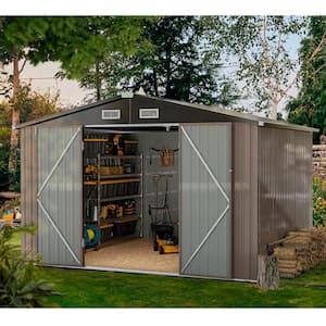 10 ft. W x 8 ft. D Metal Storage Shed for Garden and Backyard (73 sq. ft.)