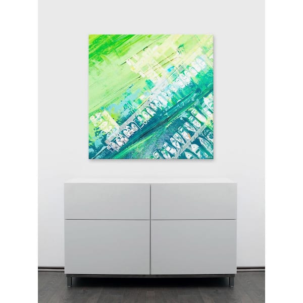 Unbranded 32 in. H x 32 in. W "Green Haze" by Parvez Taj Printed Canvas Wall Art