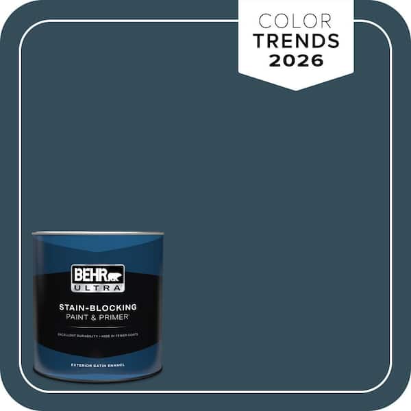 BEHR ULTRA 1 qt. #HDC-CL-28 Nocturne Blue Satin Enamel Exterior Paint & Primer