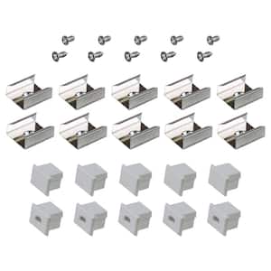 Deep Surface Mount Grey Tape Light Channel Accessory Pack LED Mounting Hardware (10-Pack)