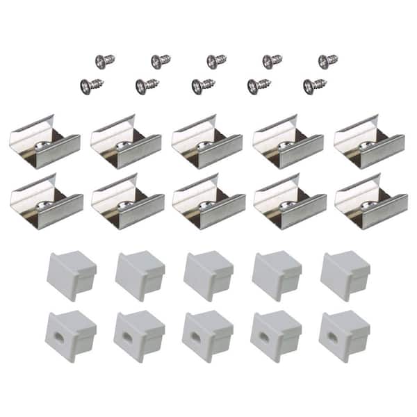 Armacost Lighting Deep Surface Mount Grey Tape Light Channel Accessory Pack LED Mounting Hardware (10-Pack)