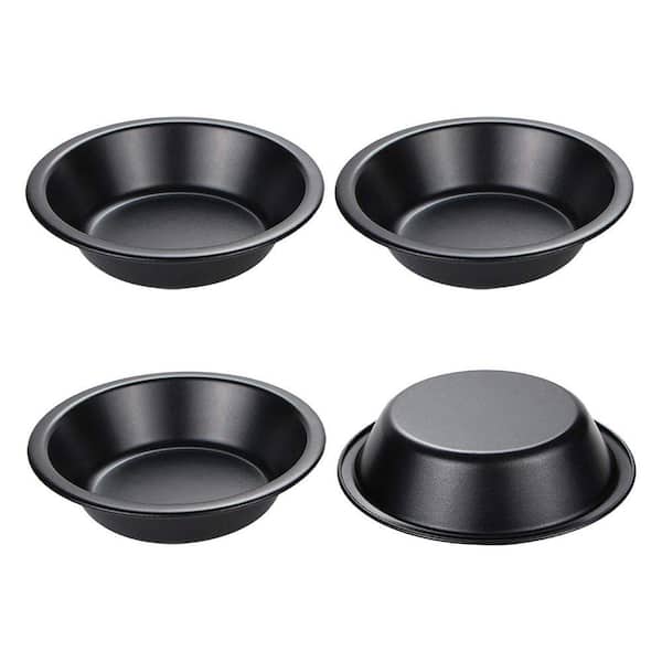 Nonstick Round Carbon Steel Mini Pie Pan Bakeware Set with Food Grade Coating for Oven Baking 4-Pack