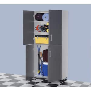 ProGarage 4 Door Laminated Storage Cabinet in Gray