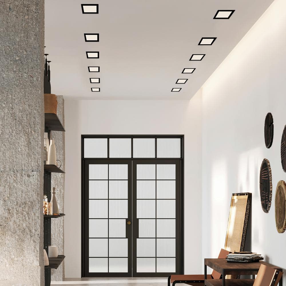 Black Aluminum 6-Inch Square Ultra-Thin Recessed LED Downlight