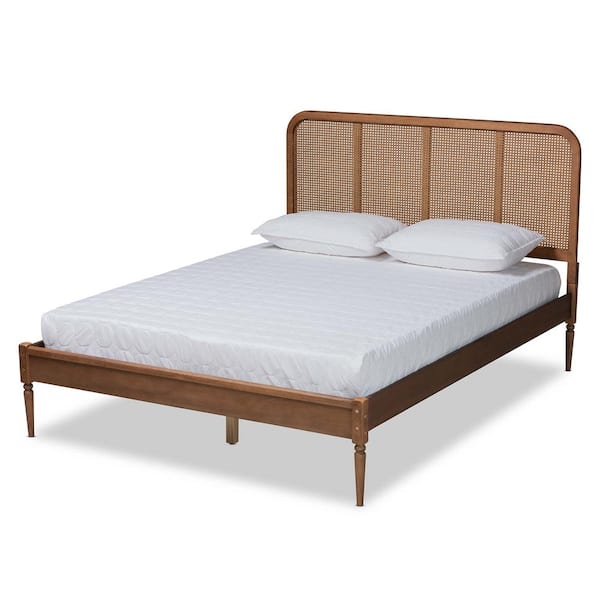 Baxton Studio Elston Brown and Ash Walnut Queen Platform Bed 193-11486-HD -  The Home Depot