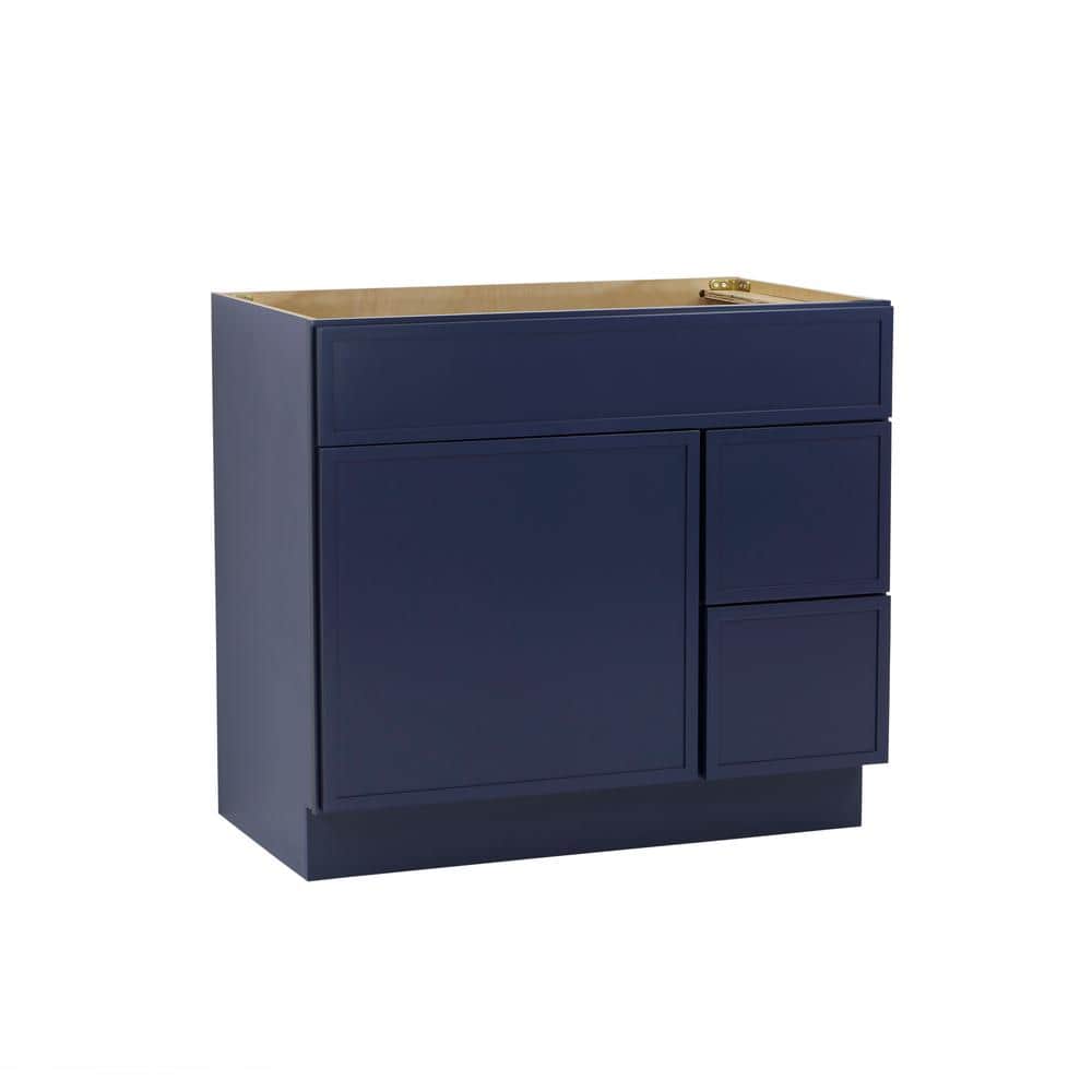 36" Blue Birch Plywood Freestanding Single Base Cabinet with Soft Close Door