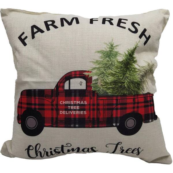 Farm Fresh Truck Throw Pillow