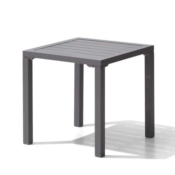 square aluminum outdoor side table