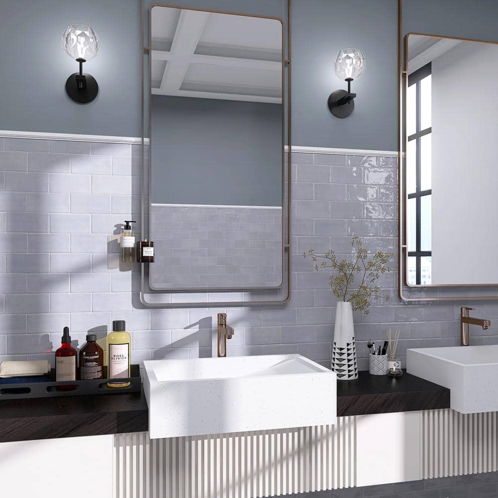 Ceniza Gray Polished Ceramic Subway Wall Tile 2.95" x 5.9"