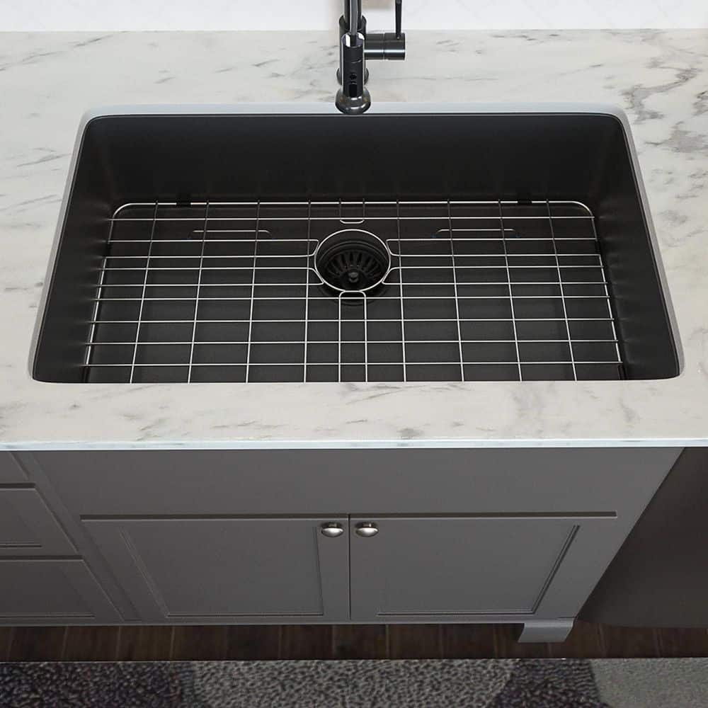 33 in. Undermount Single Bowl 16-Gauge Gunmetal Black Stainless Steel Kitch