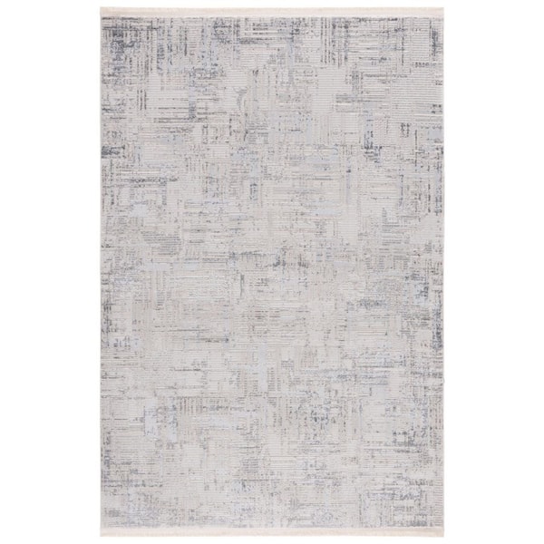 SAFAVIEH Whisper 9 ft. x 12 ft. Light Gray/Beige Monochrome Marle Area Rug