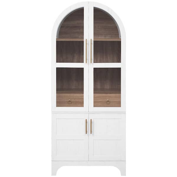 30 in. W x 16 in. D x 71 in. H White Freestanding Linen Cabinet