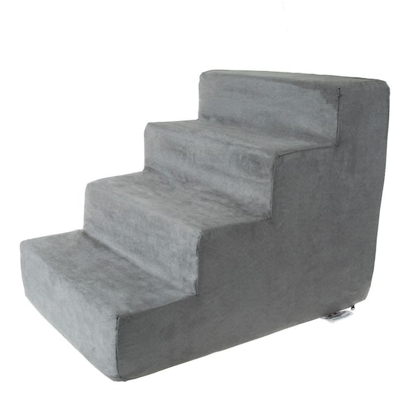 Pet Trex Gray High Density Foam Pet Stairs 4 Steps with Machine