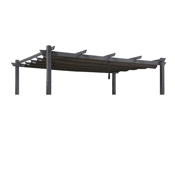 10 ft. x 13 ft. Outdoor Pergola Shade Cover-Canopy Replacement Top Pegola, Gray