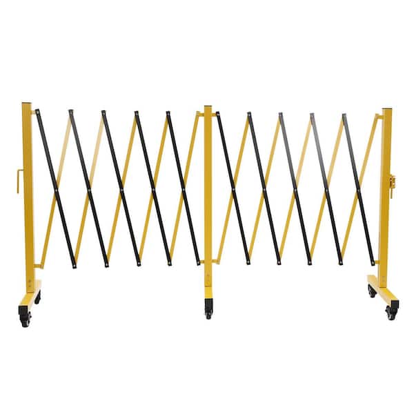 YIYIBYUS 137 in. W x 53 in. H Portable Foldable Metal Safety Barrier Fence Traffic Yard Garden Fence with Wheels